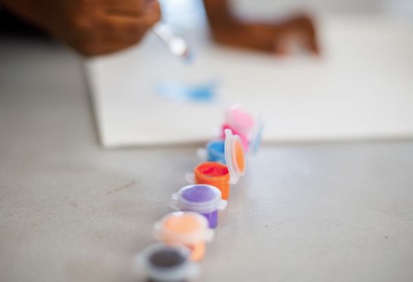 Pouring paint