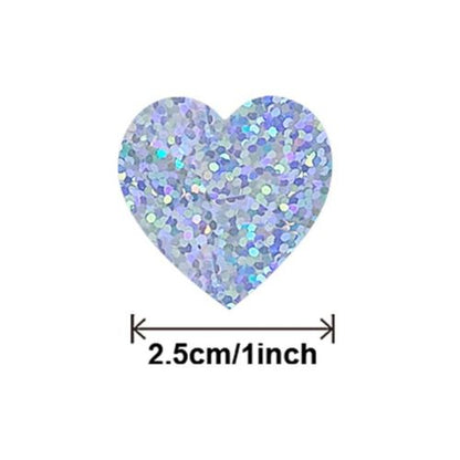 500 Sparkly Heart Shaped Stickers