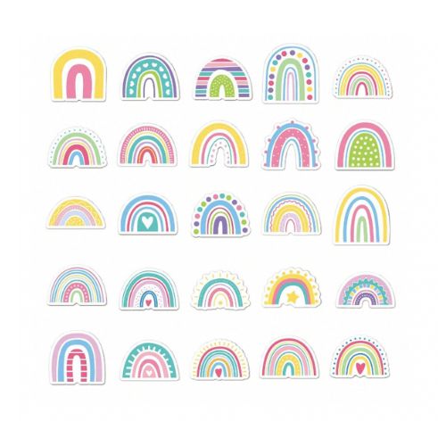 Pastel Rainbow stickers- 50 pieces