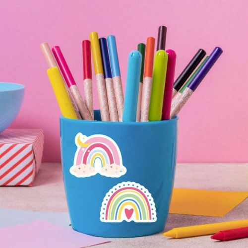 Pastel Rainbow stickers- 50 pieces