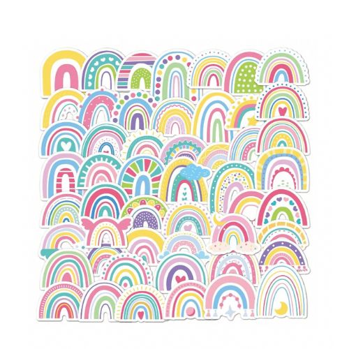 Pastel Rainbow stickers- 50 pieces