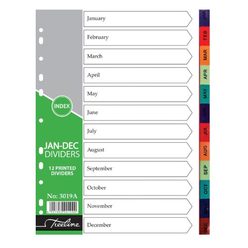 A4 PVC Jan to Dec Rainbow File Dividers