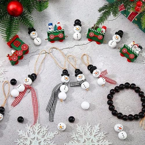 Set of 5 DIY Beaded Snowman Christmas Tree Ornament Kit