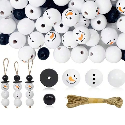 Set of 5 DIY Beaded Snowman Christmas Tree Ornament Kit