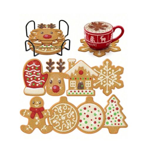 Set of 8 Christmas Diamond Dotting Coaster DIY Kit