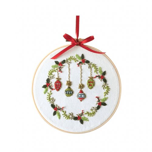 Christmas Wreath Embroidery DIY Kit