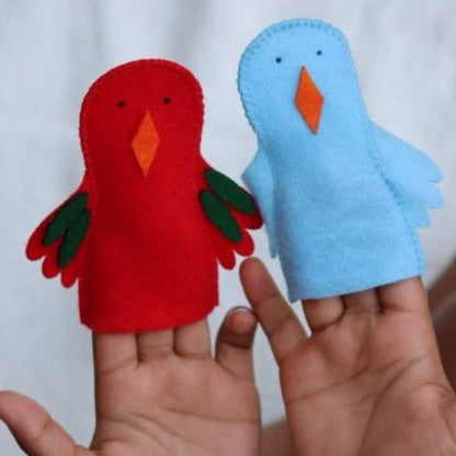 Bird Felt Finger puppets- Set of 4