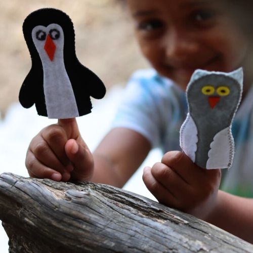 Bird Felt Finger puppets- Set of 4