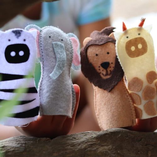 Wild Animals Felt Finger puppets- Set of 4