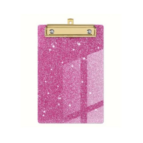 A6 Glitter Acrylic clipboard with gold clips