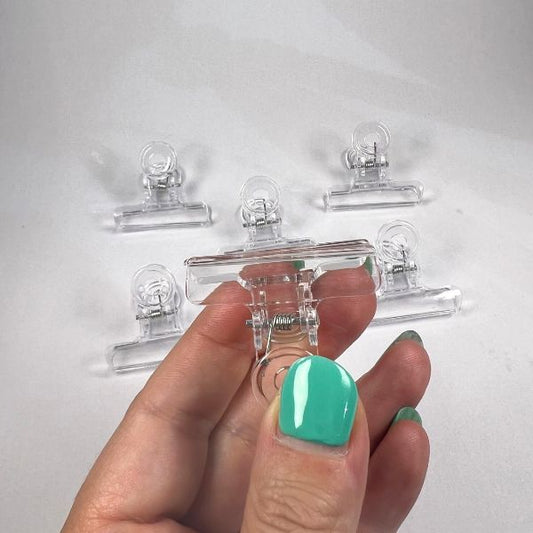 Clear Plastic Binder Clip- set of 6