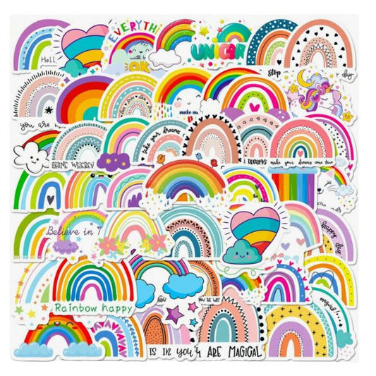 Rainbow stickers- 50 pieces