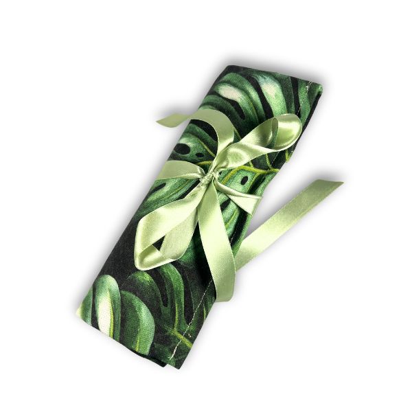 Scribble and Scratch Trendy Roll-up Pencil Bag, 24 slots- Monstera Leaves