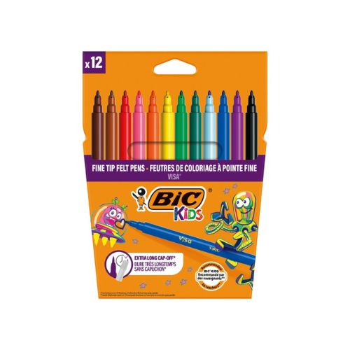 Bic Kids Visa Felt Pens - Assorted Wallet 10+2 - Scribble and Scratch