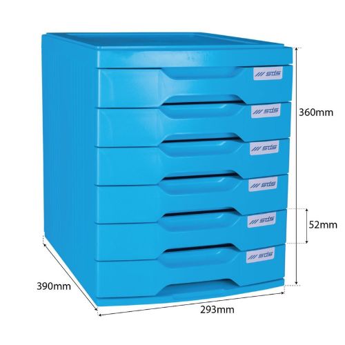 SDS 6 Drawer Filing System - Blue - Scribble and Scratch