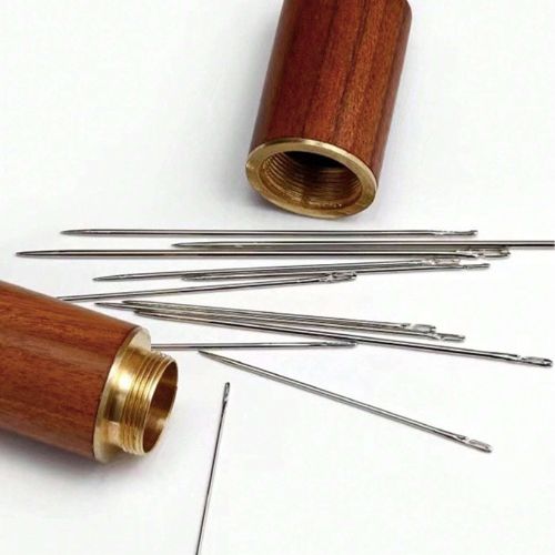 Set of 12 Embroidery Needles in a Rosewood Barrel - Scribble and Scratch